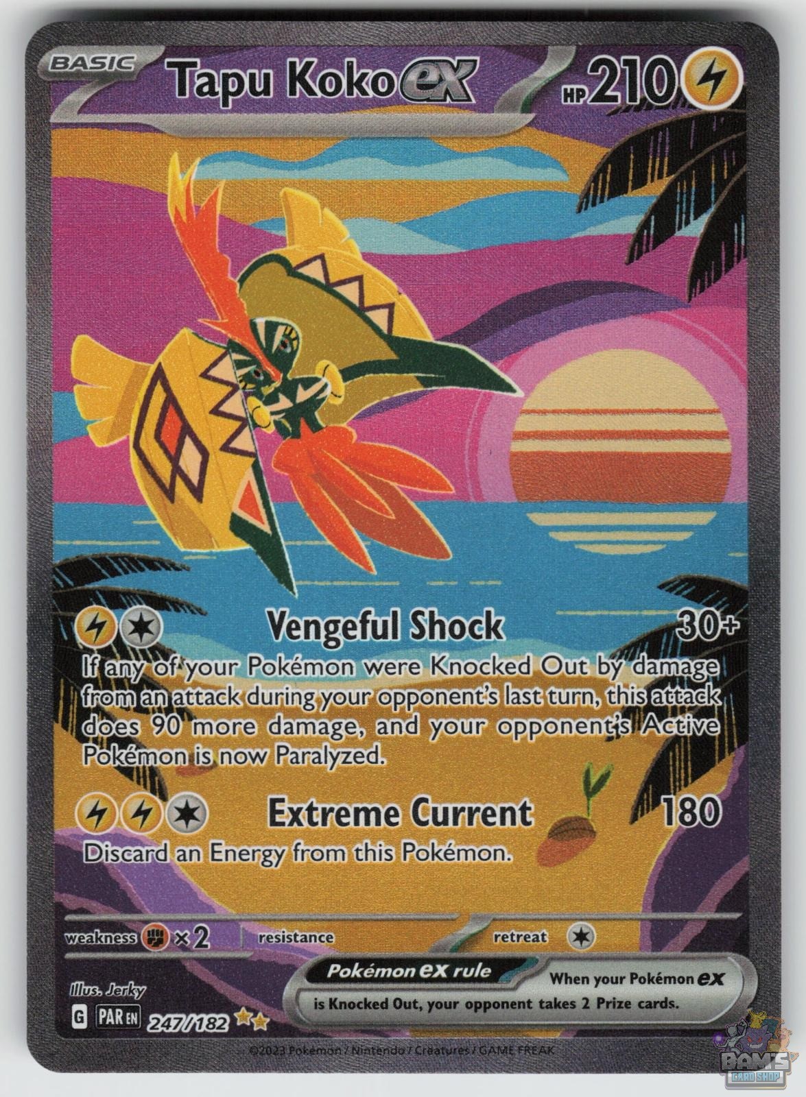 Tapu Koko ex 247/182 Near Mint Paradox Rift Pokemon 2023