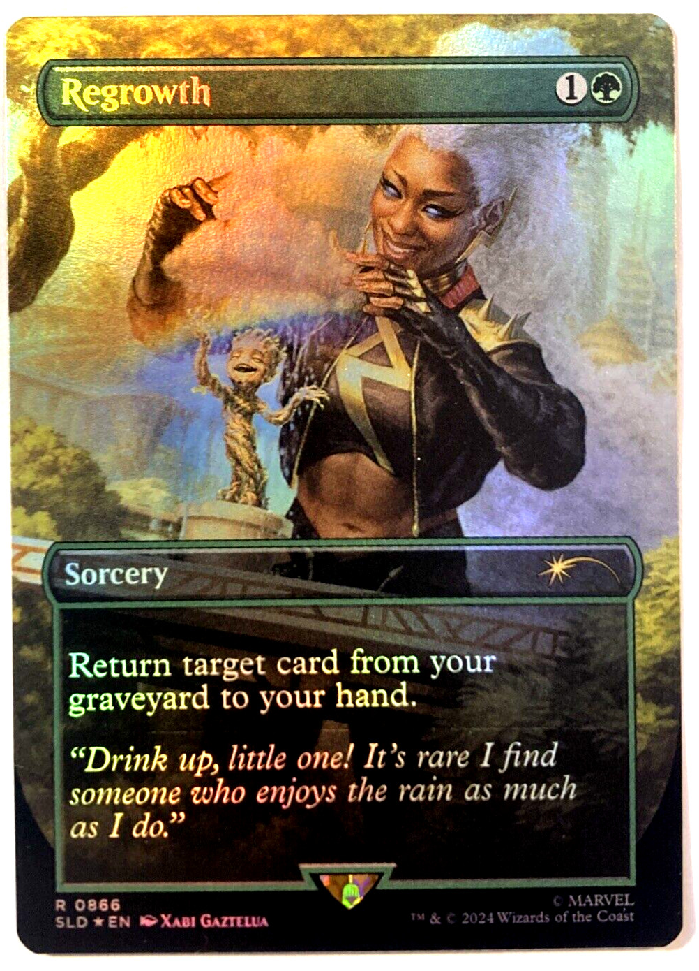 MTG Regrowth RAINBOW FOIL Secret Lair x Marvel Bonus Card 866 NM