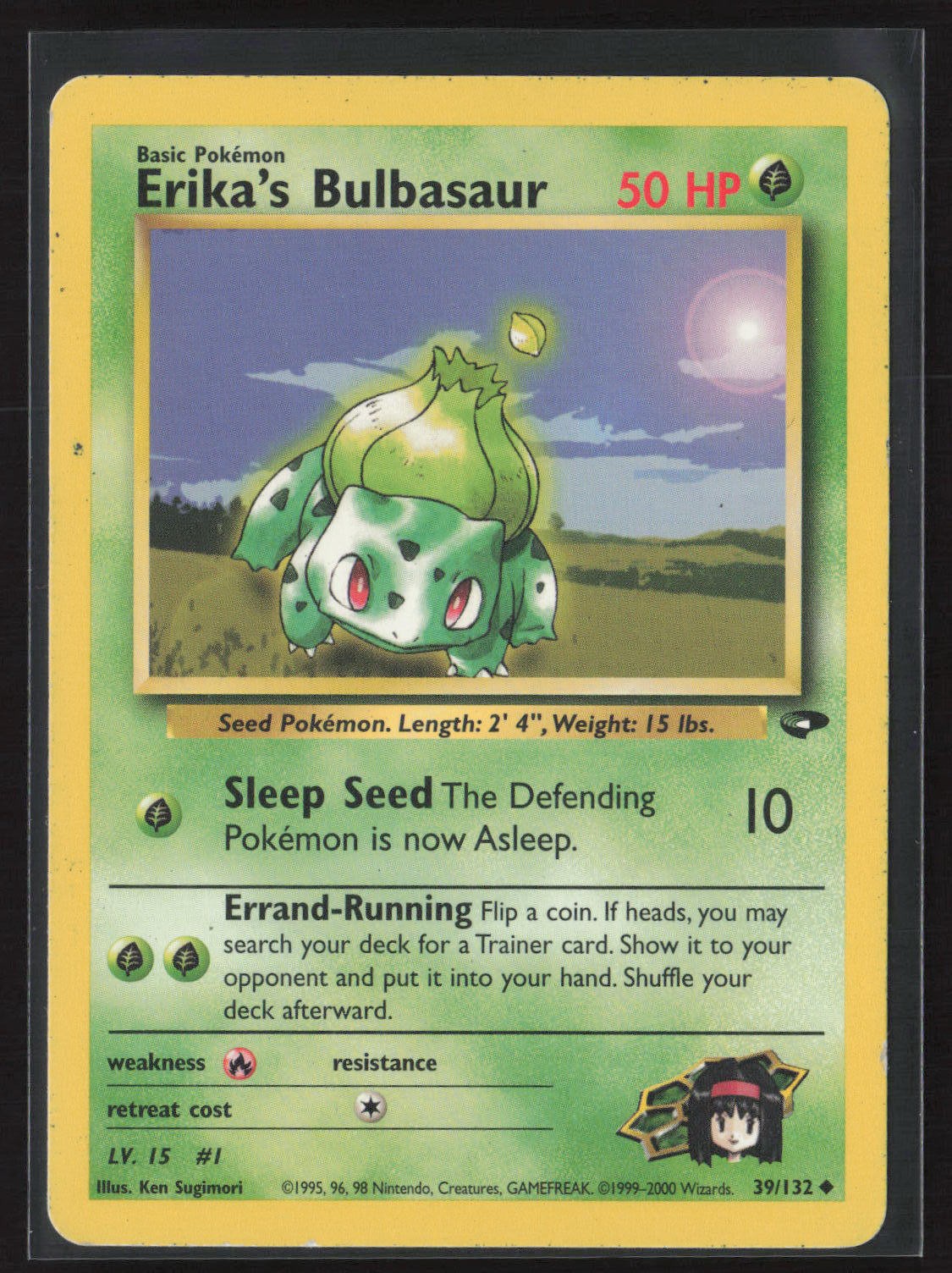 Erika’s Bulbasaur 39/132 Uncommon Gym Challenge Pokemon Unlimited Heavily Played