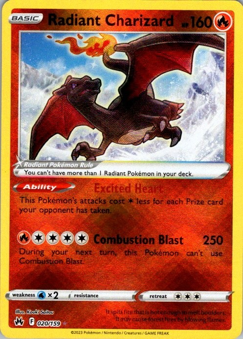 Radiant Charizard Holo Radiant Rare SWSH: Crown Zenith 020/159 NM Kouki Saitou