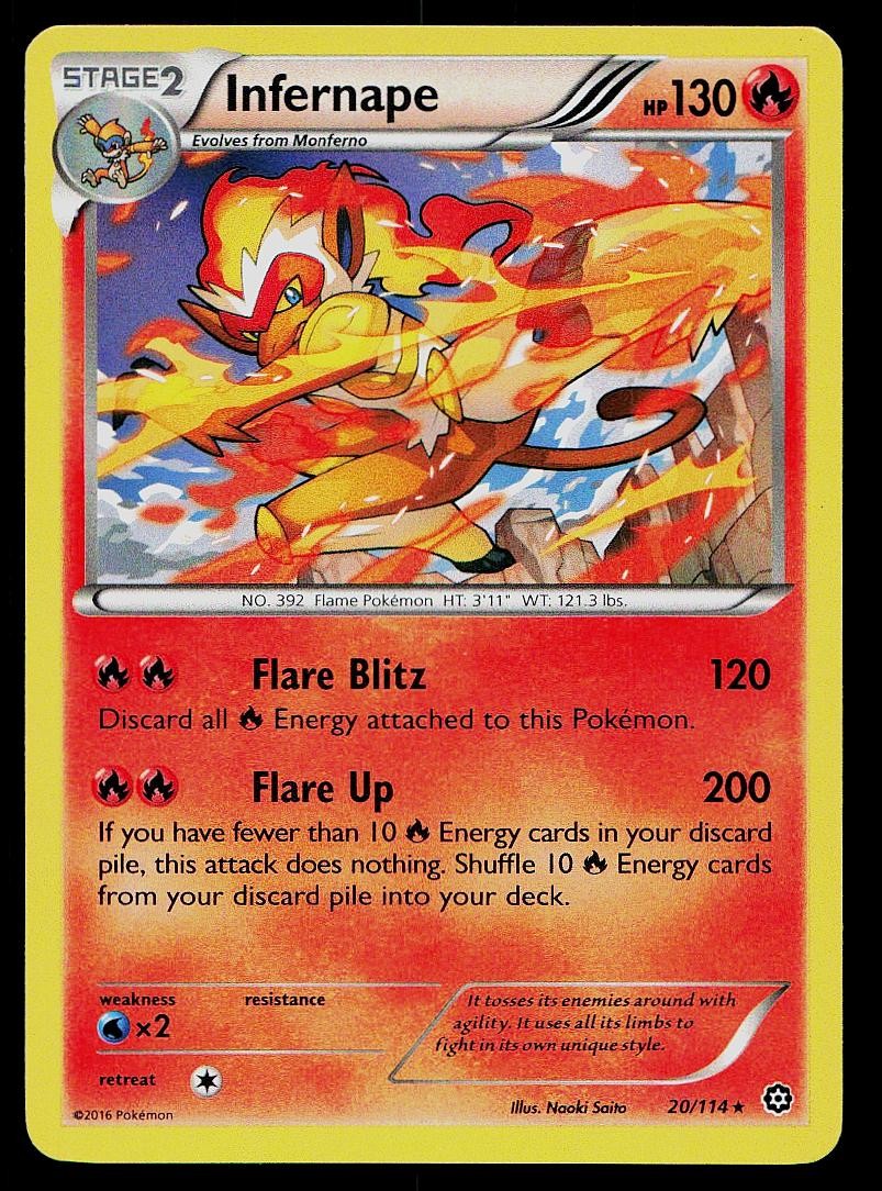 Pokemon Card Steam Siege Infernape 20/114 Holo Rare