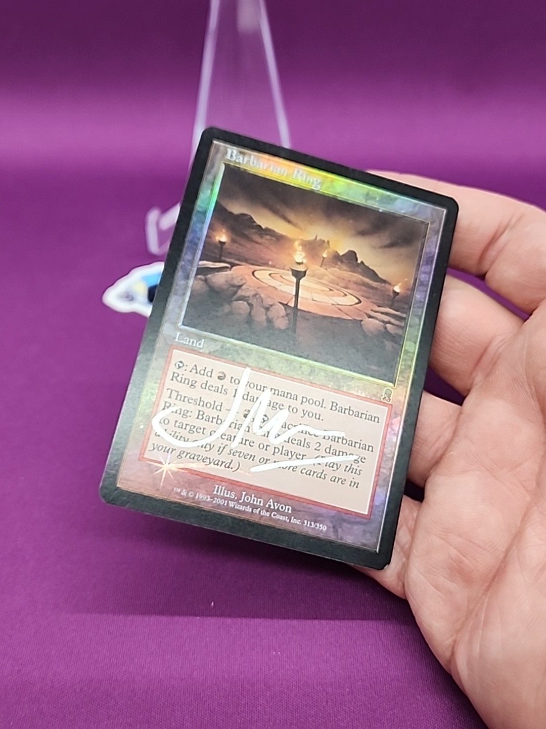 MTG Foil Barbarian Ring Signed John Avon Odyssey Silver Signature *CCGHouse* RD