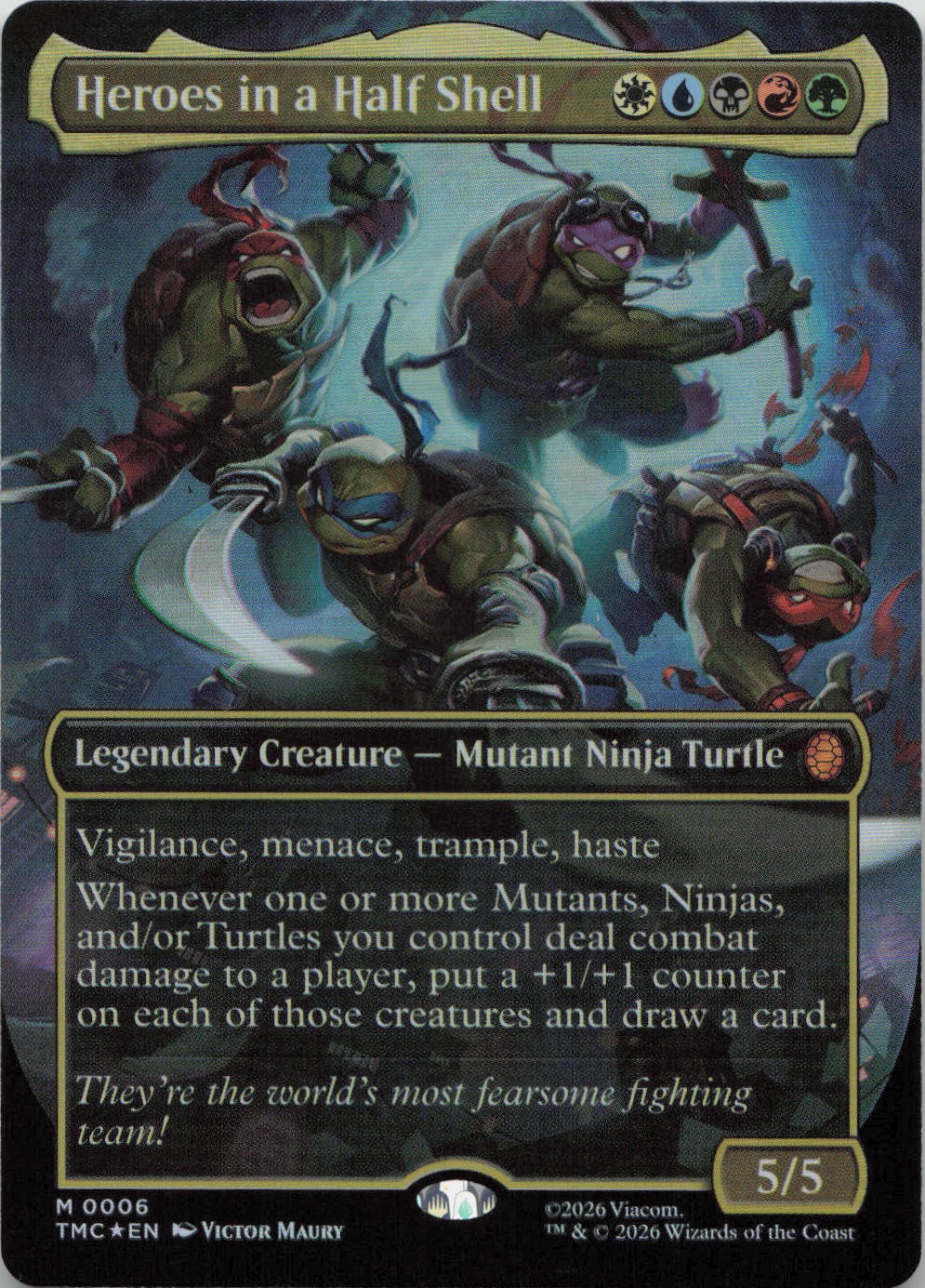 Heroes in a Half Shell Borderless FOIL M Commander: Teenage Mutant Ninja T
