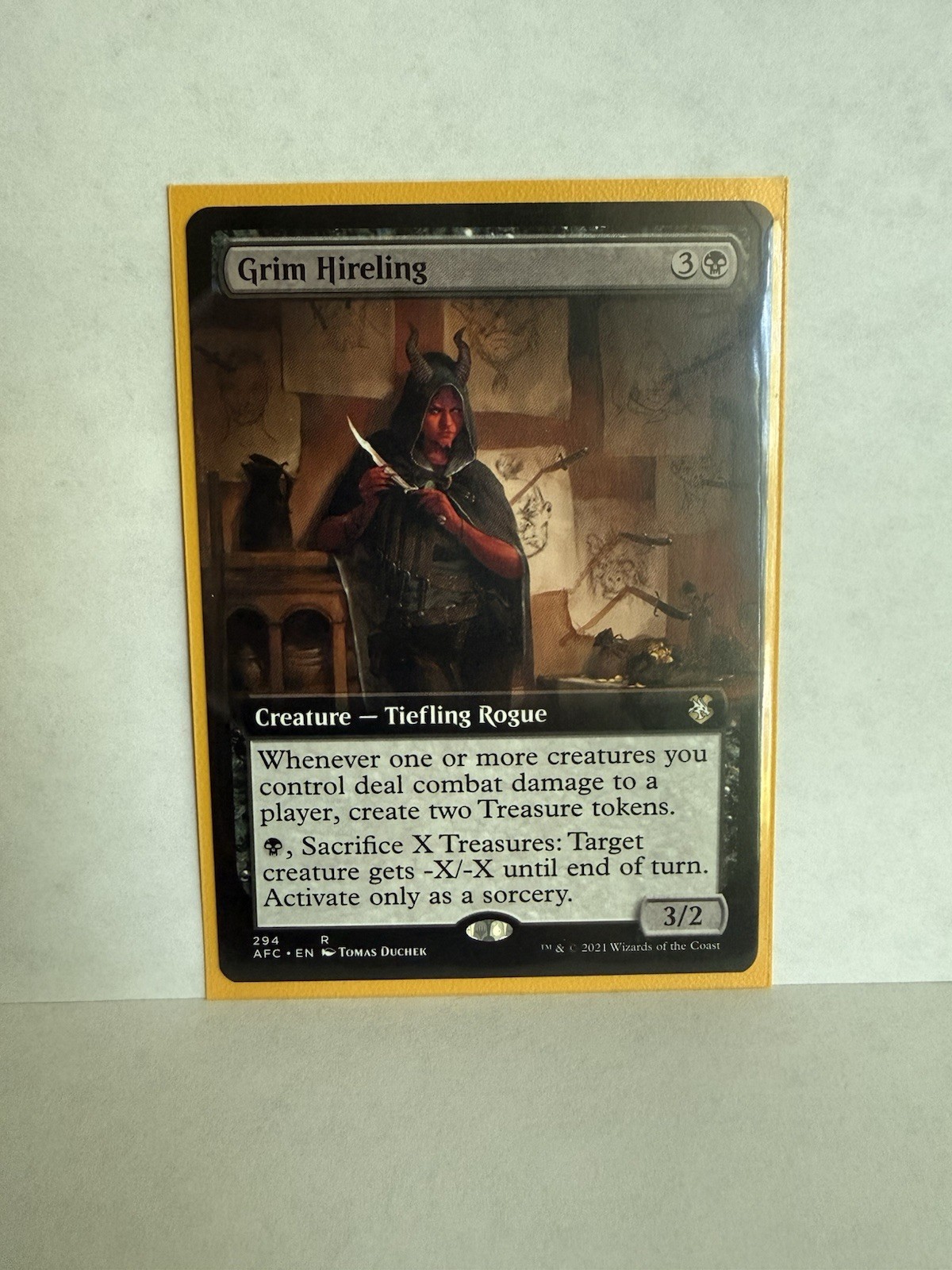 Grim Hireling Extended Art 294 Adventures in the Forgotten Realms MTG NM