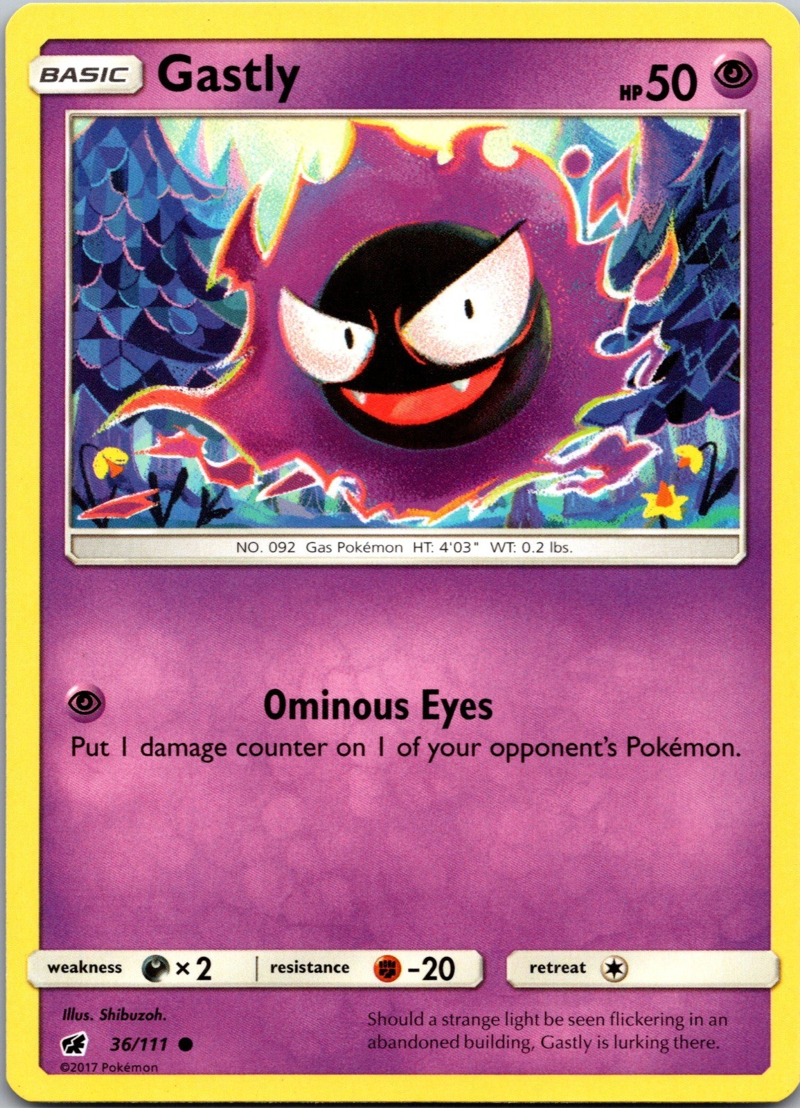 Gastly Common SM – Crimson Invasion 36/111 NM