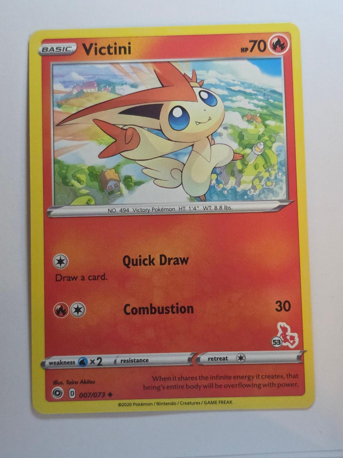 VICTINI (#53 CINDERACE STAMPED) 007/073 PROMO BATTLE ACADEMY 2022 NM/M POKEMON