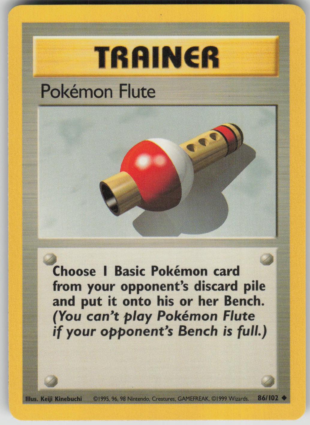 Pokemon TCG Pokemon Flute Uncommon Base Set 086/102