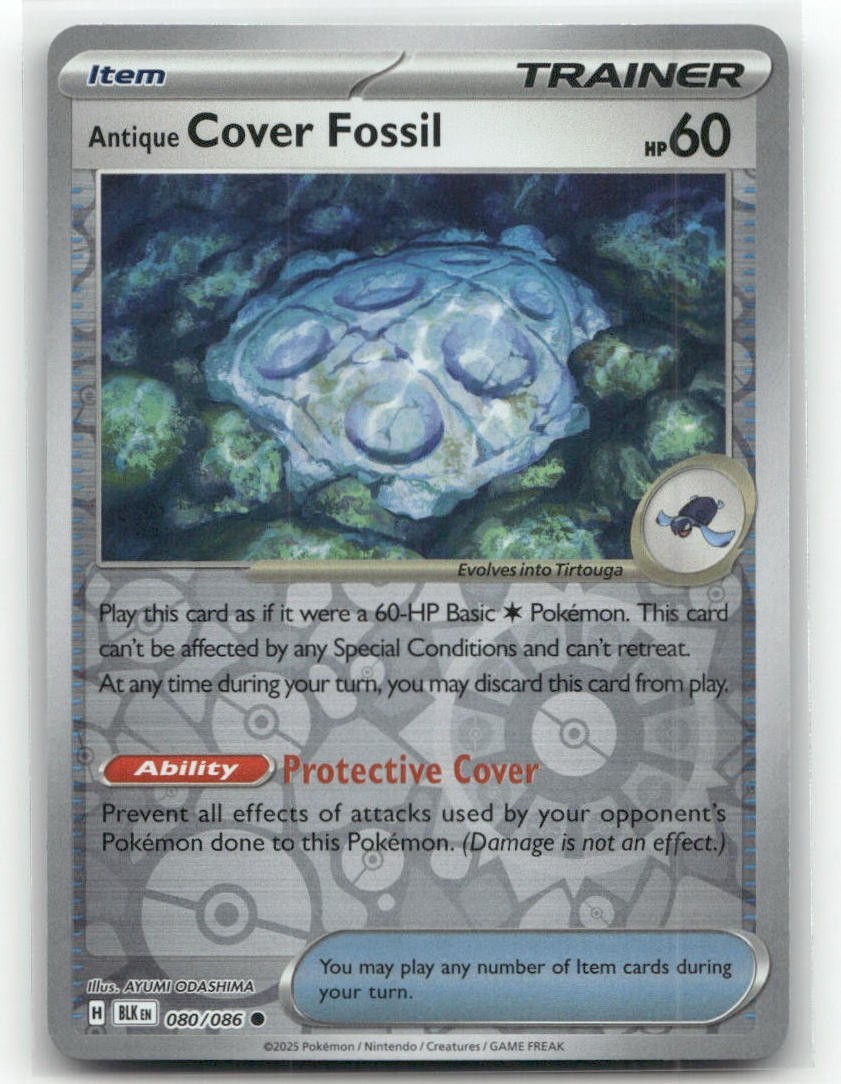 Antique Cover Fossil Reverse Holo 080/086 SV: Black Bolt Pokemon TCG