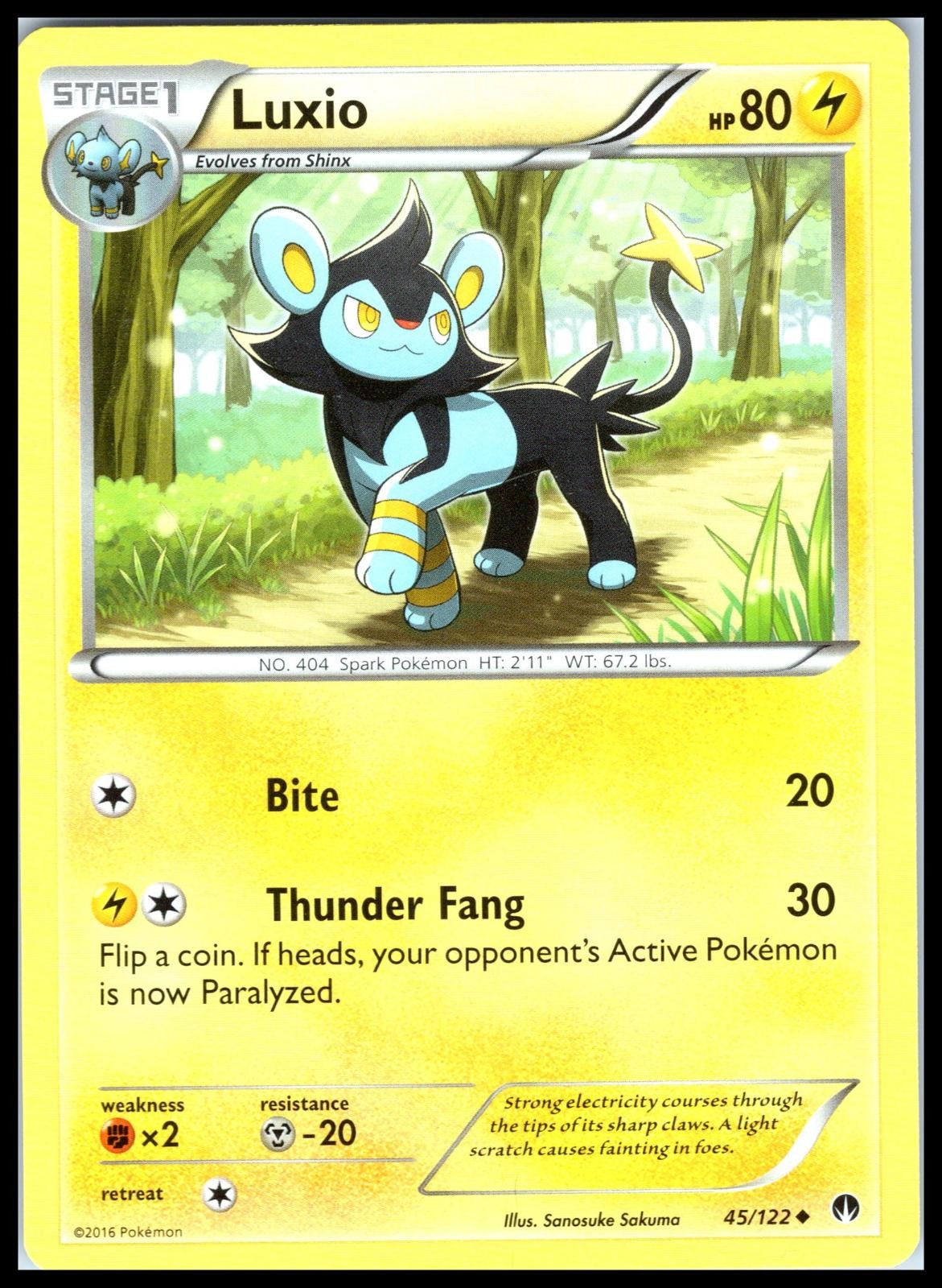 LUXIO – Pokemon – Sanosuke Sakuma 45/122 BKP BREAKpoint – NM/M