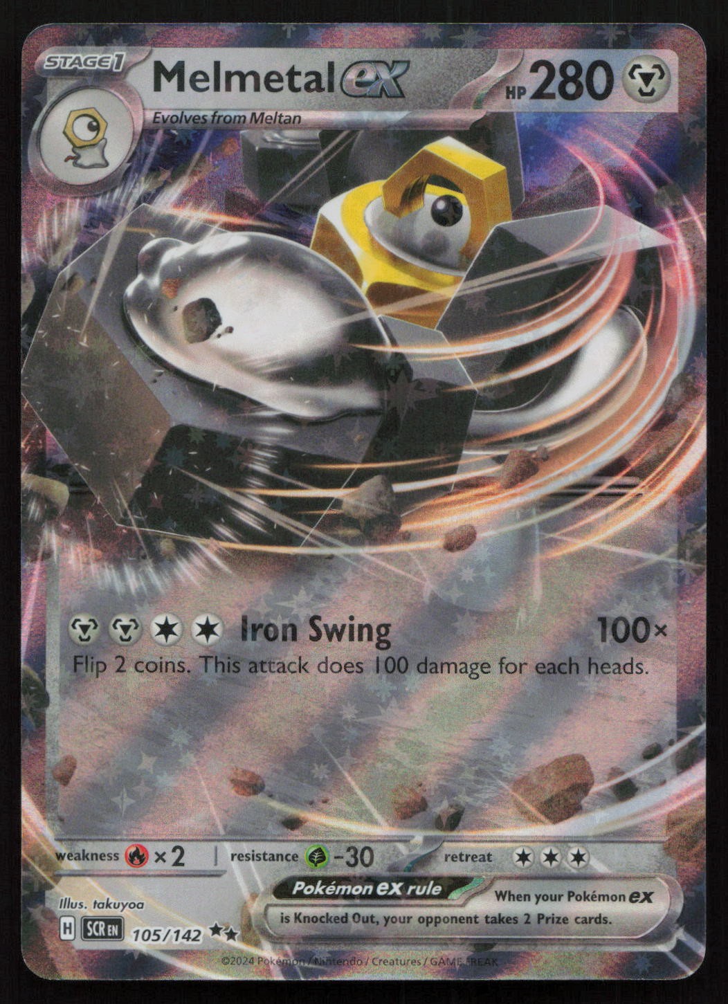 Melmetal ex 105/142 Double Rare Stellar Crown Pokemon Holo NM