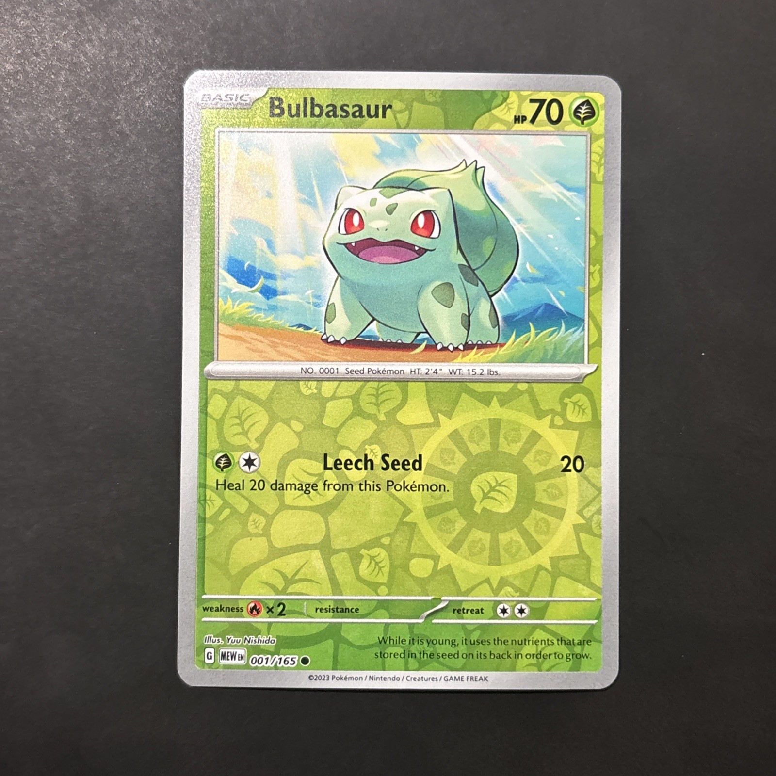 bulbasaur 1/165 Reverse holo Pokemon 151