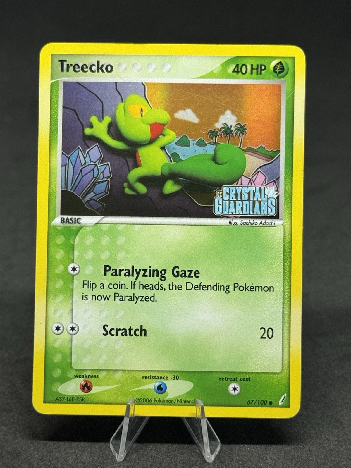 Treecko 67/100 Crystal Guardians Reverse Holo