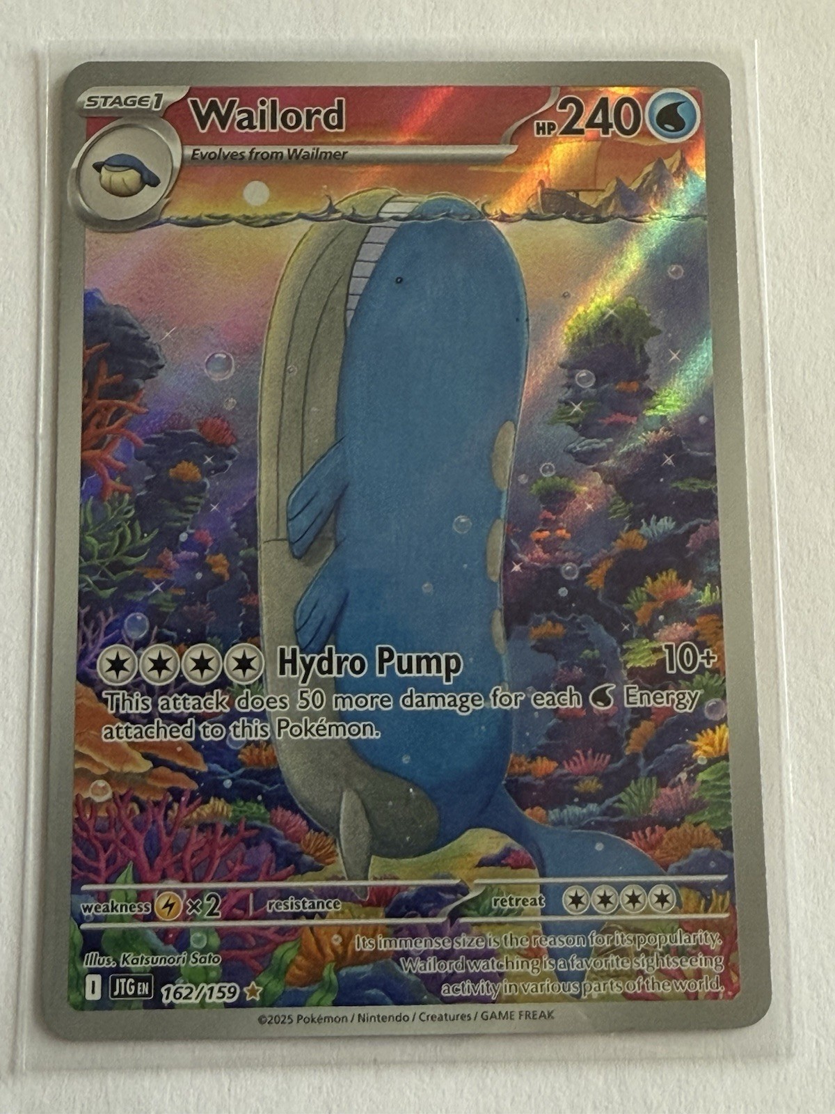 WAILORD 162/159 ILLUSTRATION RARE JOURNEY TOGETHER POKEMON HOLO NEAR MINT