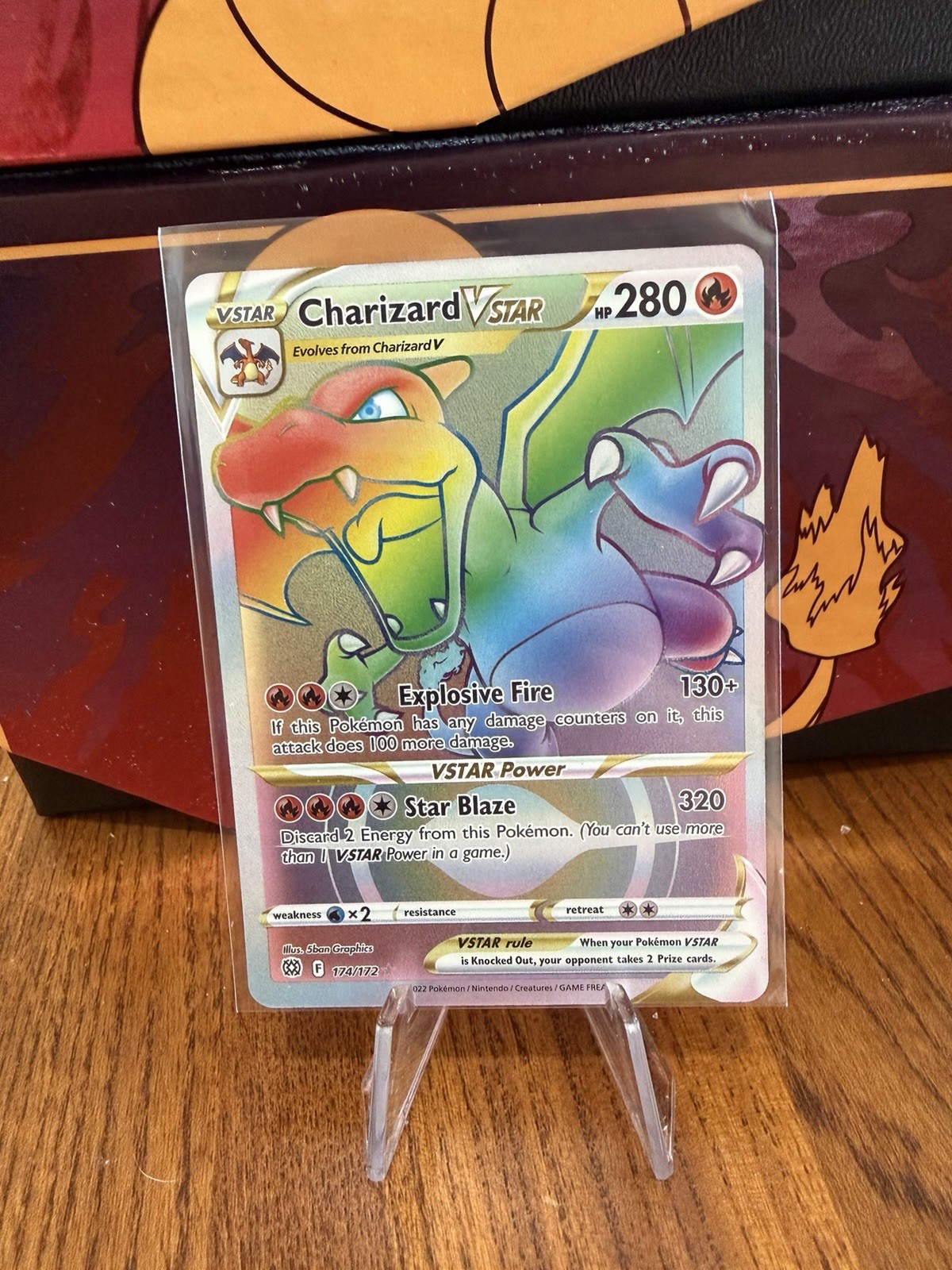Pokemon TCG Charizard VSTAR 174/172 NM Secret Rare Brilliant Stars Ready To SHIP
