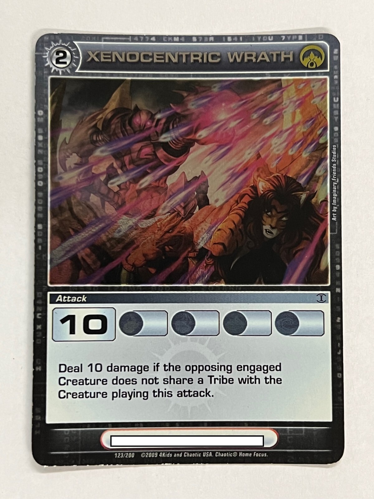 Chaotic 123/200 Xenocentric Wrath Holo Foil Rare Attack Card