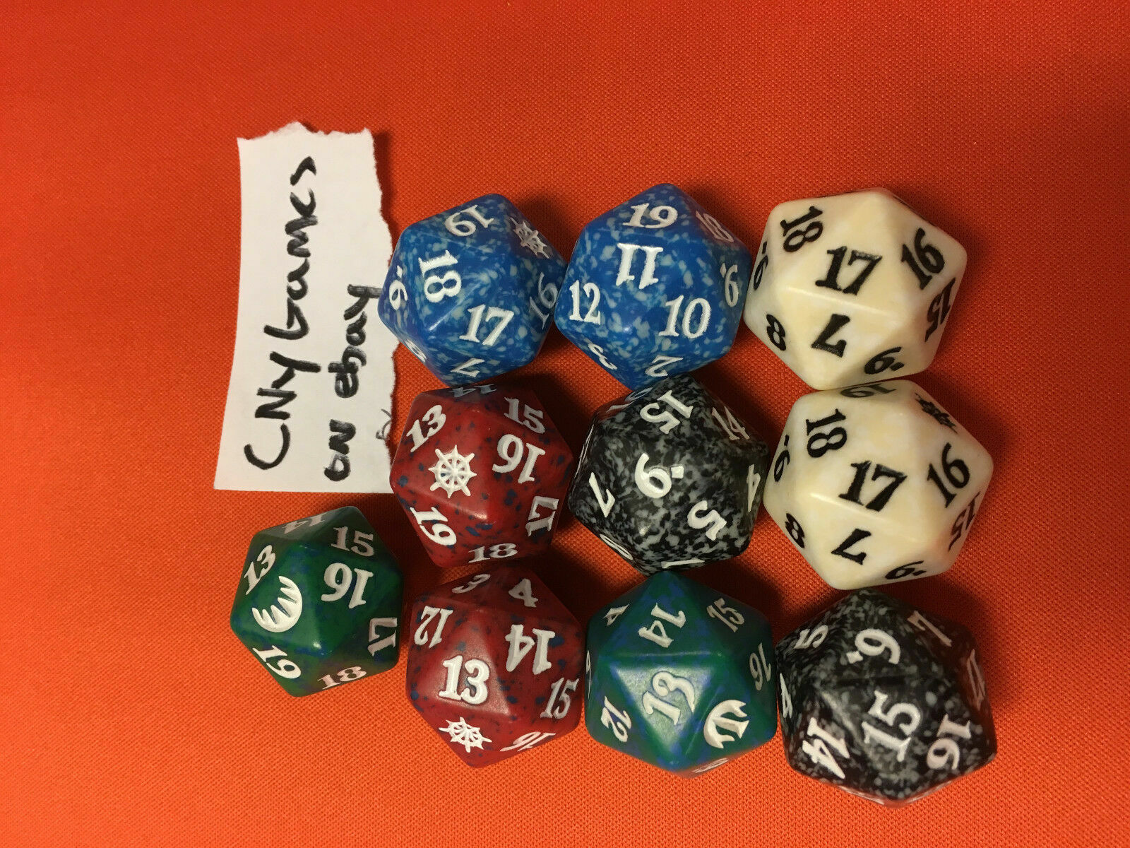 10x 10 Mixed d20 mtg Magic the gathering die dice spindown 20 sided CNY