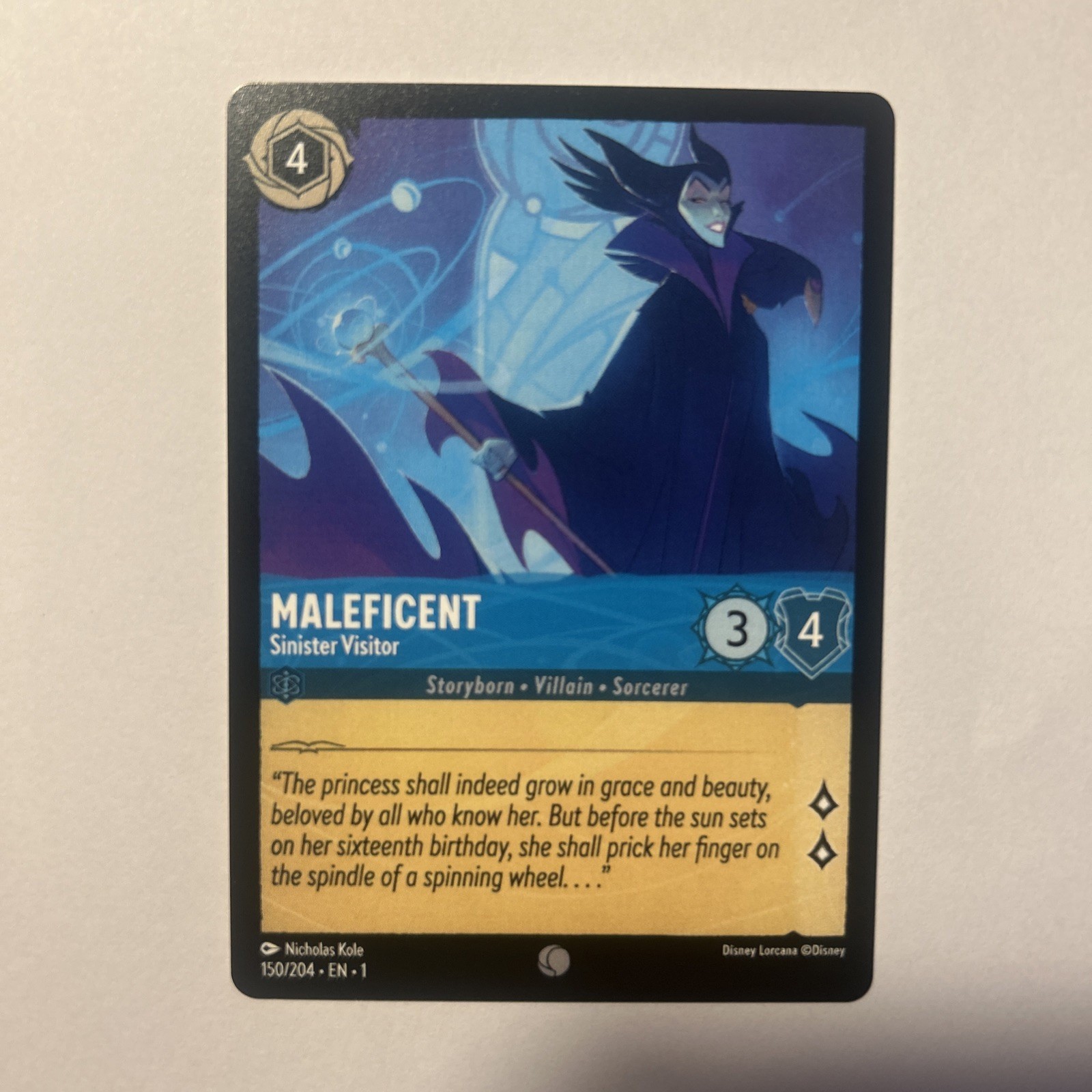 Disney Lorcana Demo Maleficent Sinister Visitor Card – Rare