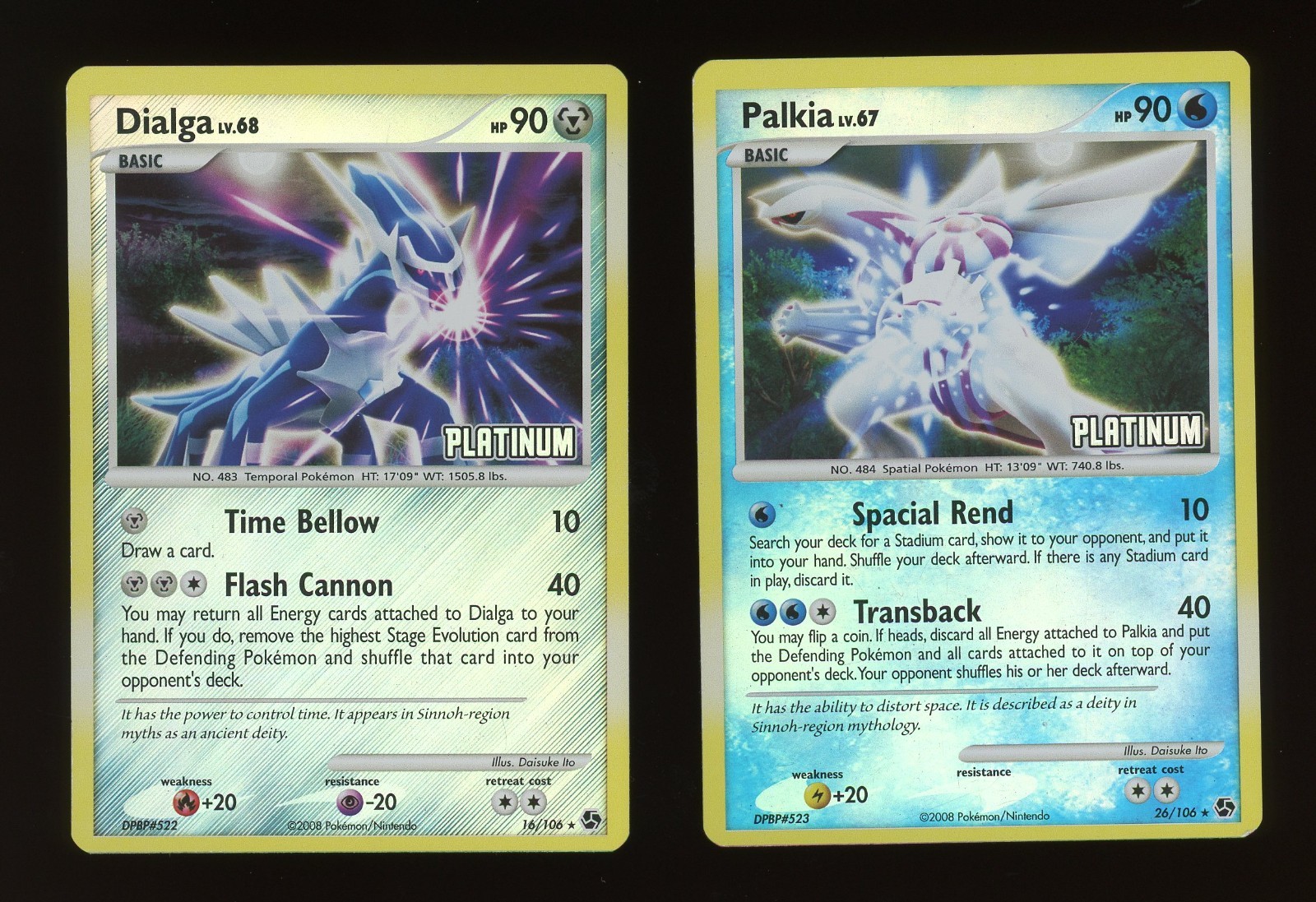 Dialga And Palkia Platinum Stamped Reverse Holo 26/106 16/106 MP