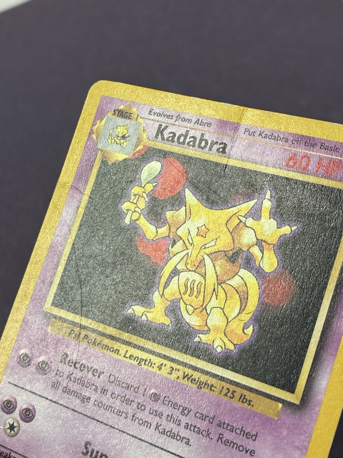 Pokemon Base Set Unlimited Kadabra 032/102 (Damaged) FREE SHIPPING