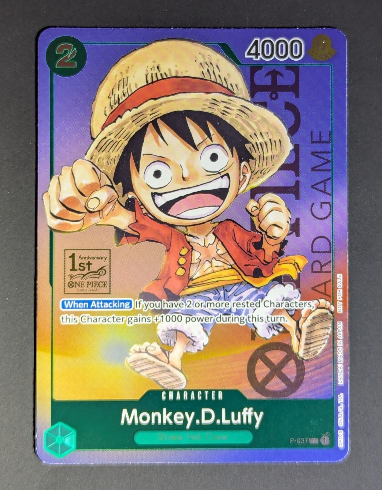 Monkey D. Luffy 1st Anniversary Stamped #P-037 | “Chibi Luffy” | One Piece Promo