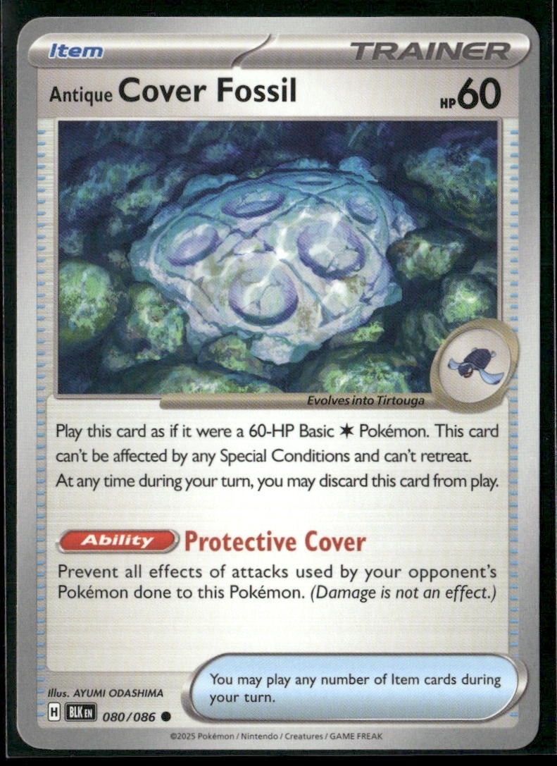 Antique Cover Fossil 080/086 Black Bolt Regular Pokemon TCG