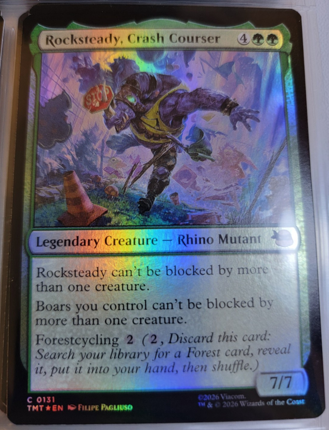 Holo Foil Rocksteady, Crash Courser # 131 TMNT TMT MTG Cards Magic The Gathering