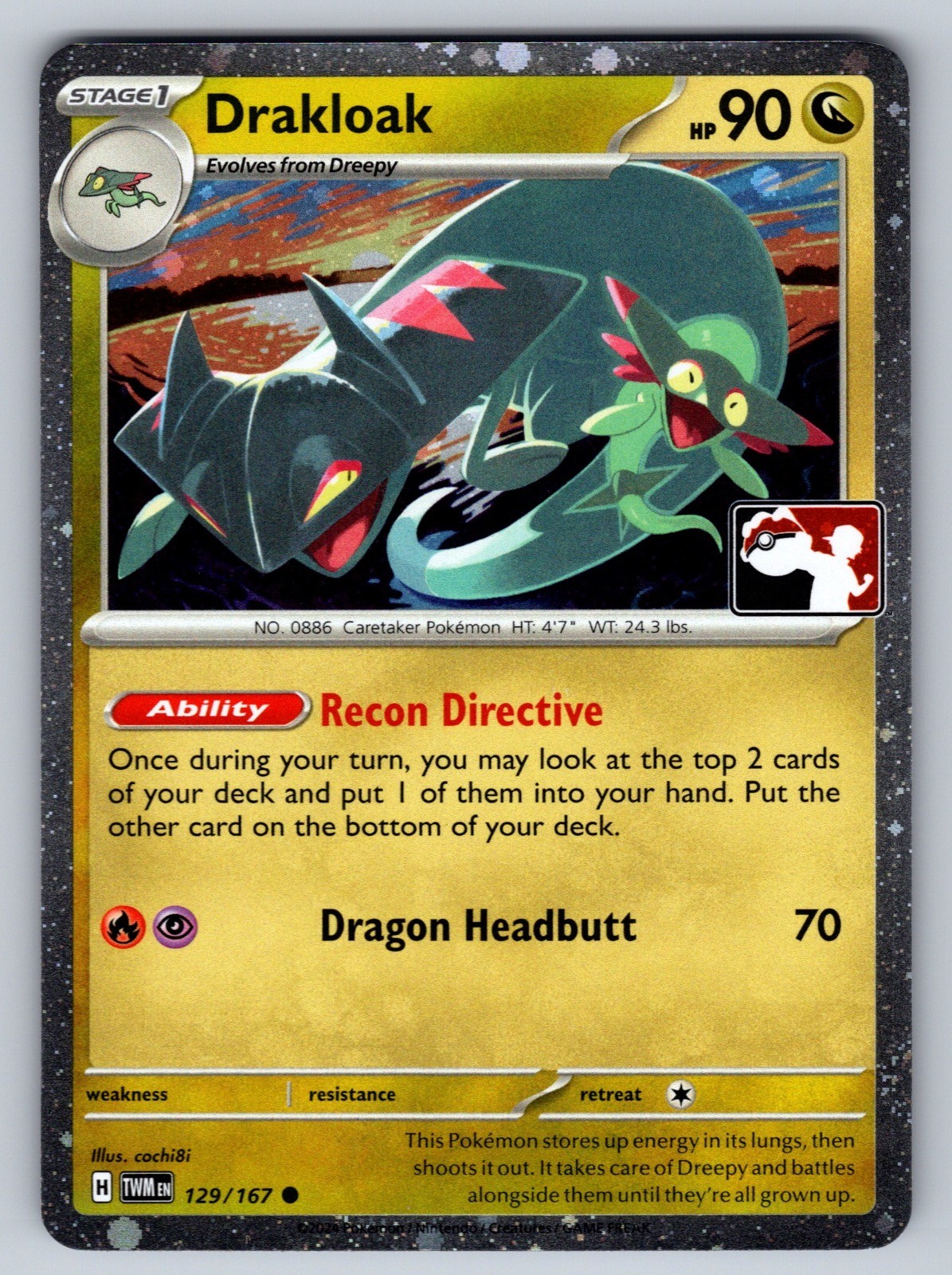 Drakloak Holo Common Prize Pack Series Cards 129/167 NM