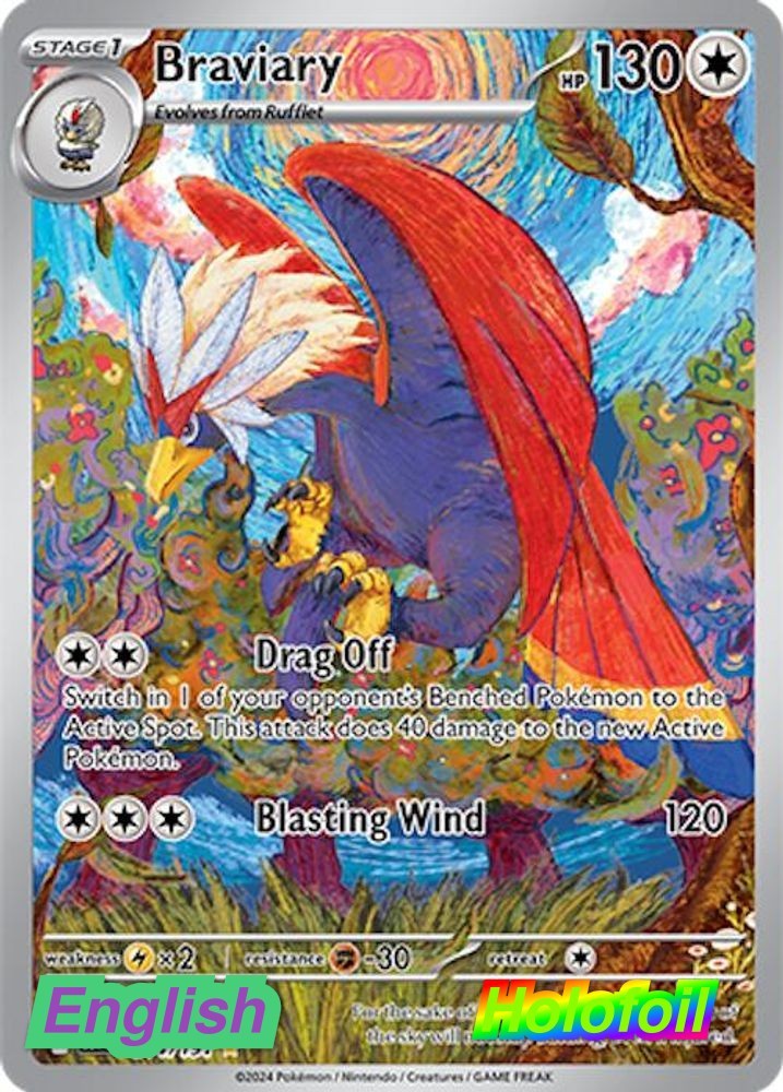Pokemon- Braviary [SSP – 214/191] Surging Sparks NM Illustration Rare Holofoil