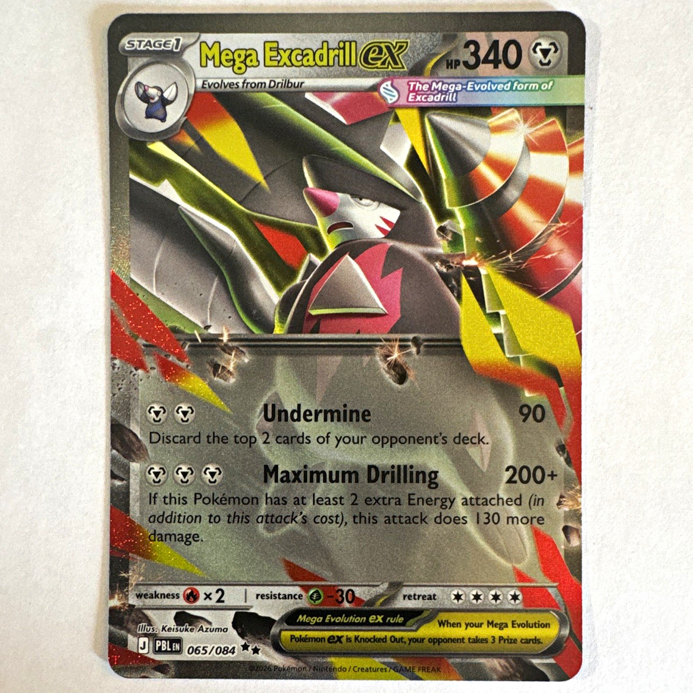 Mega Excadrill EX 065/084 PBLEN Rare Holo English HP 340