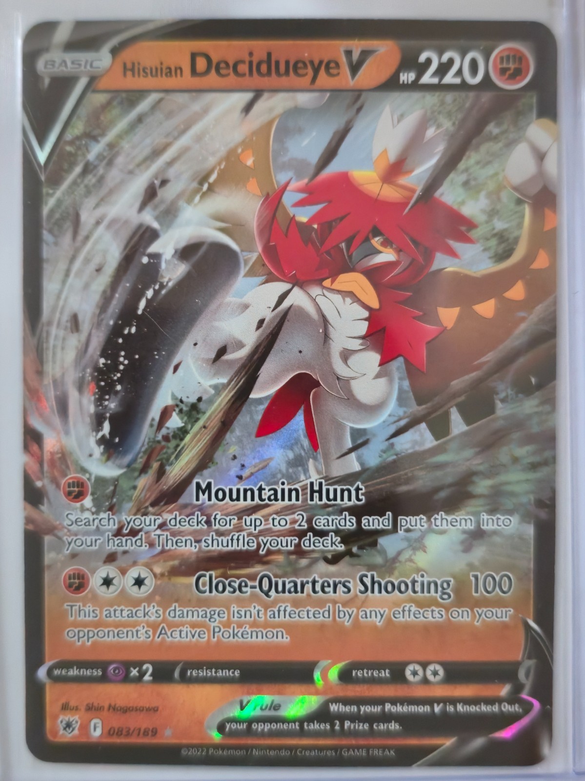 Hisuian Decidueye V Holo Ultra Rare Astral Radiance 083/189 NM