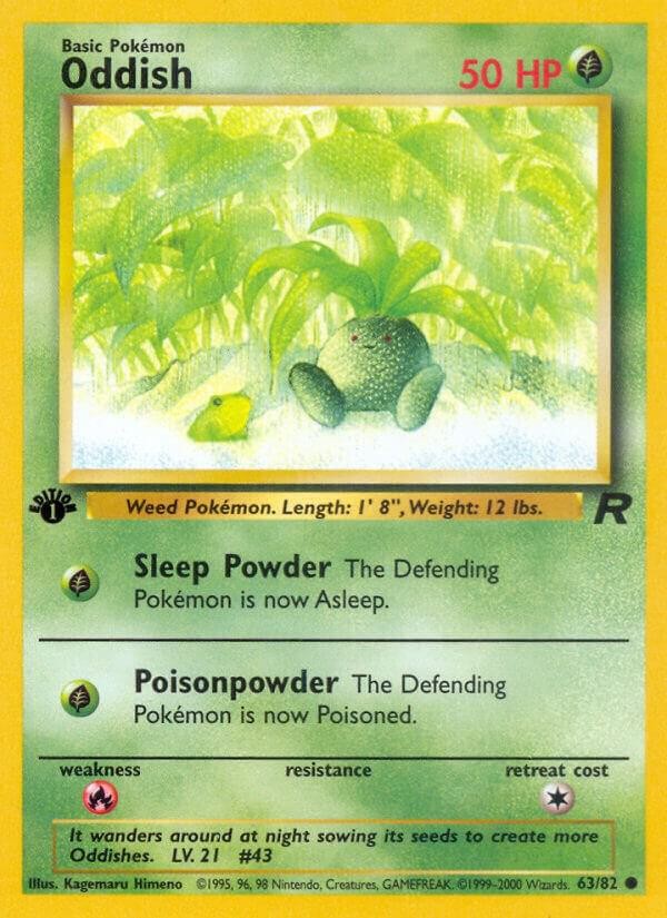 Oddish 1st Edition Common Team Rocket 63/82 NM