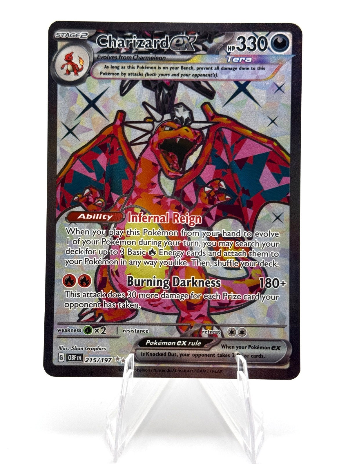 Pokemon Charizard ex Ultra Rare Obsidian Flames 215/197
