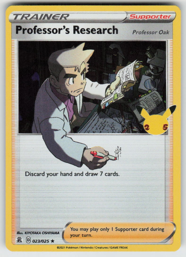 Holo Professor’s Research (Professor Oak) 023/025 Rare Celebrations Near Mint