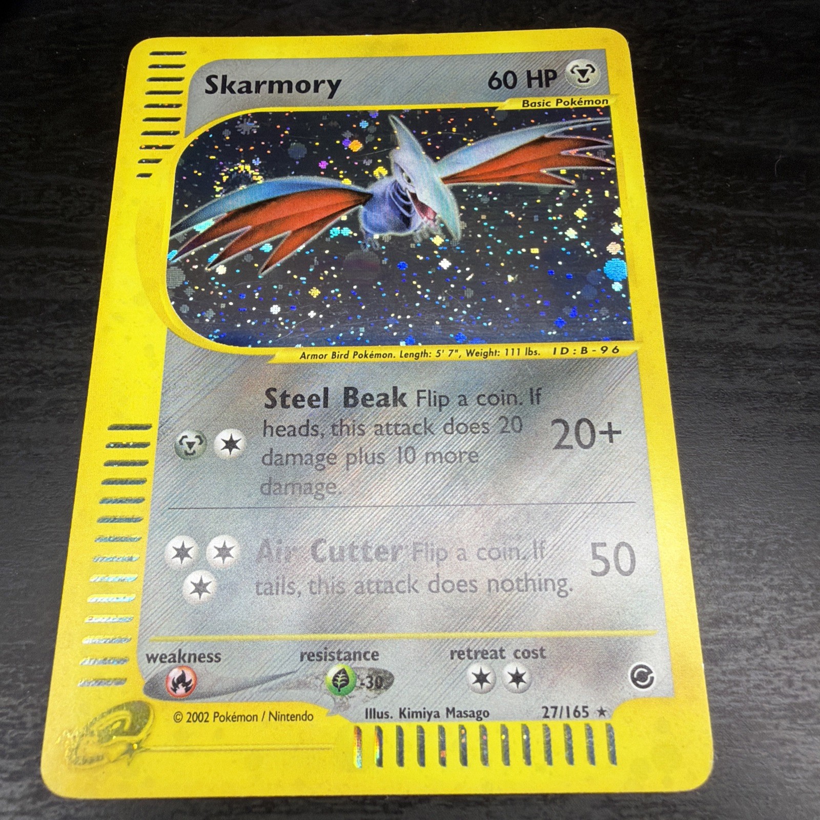 Skarmory (27) Holo Rare Expedition 027/165 Pokemon Card SWIRL 💫🔥🔥🔥