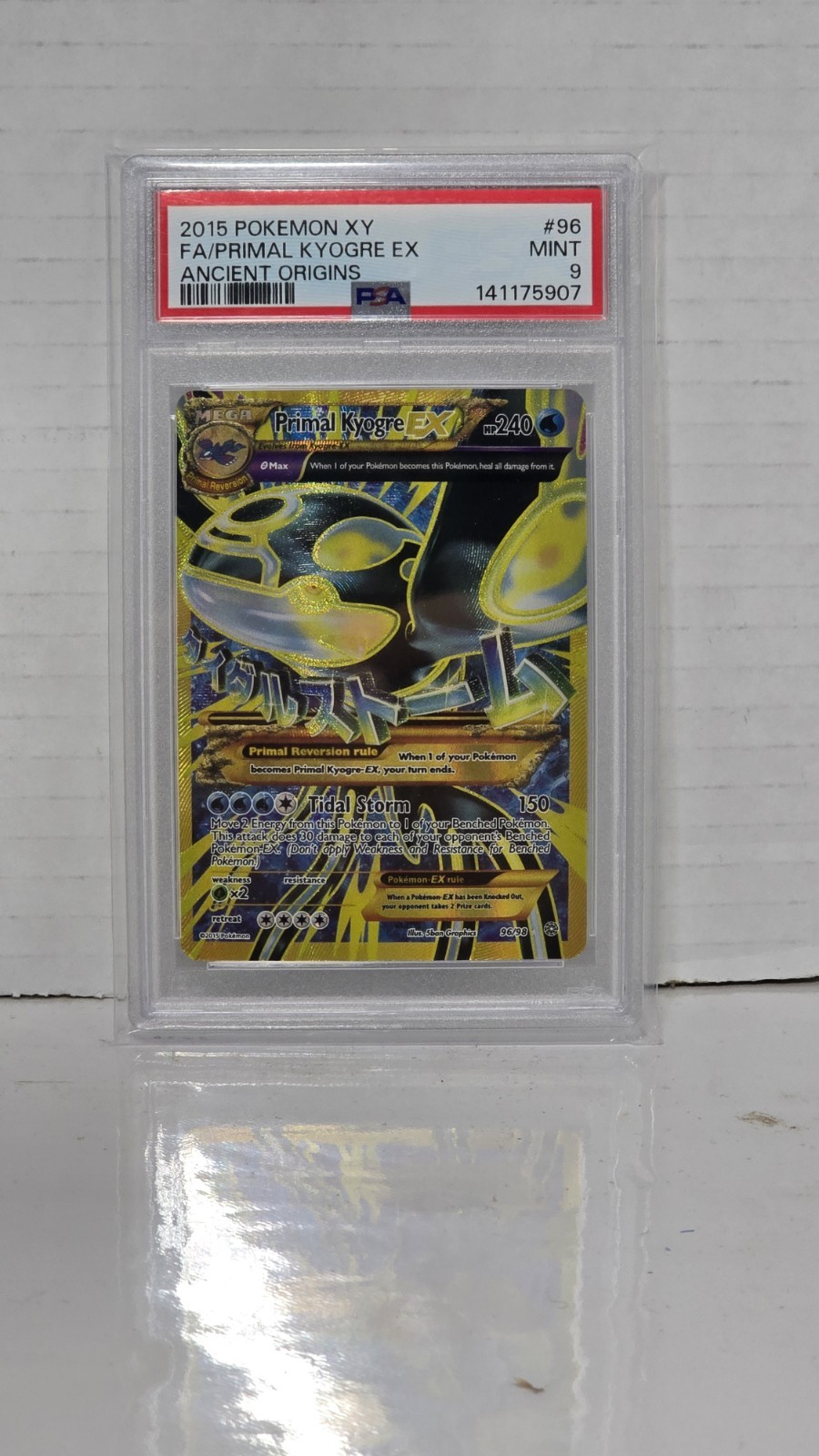 Pokemon Primal Kyogre EX 96/98 2015 Full Art XY Ancient Origins PSA 9