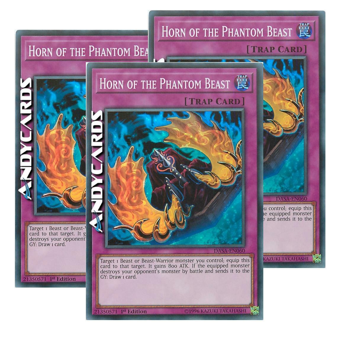 3x HORN OF THE PHANTOM BEAST Super R • DASA EN060 • 1Ed