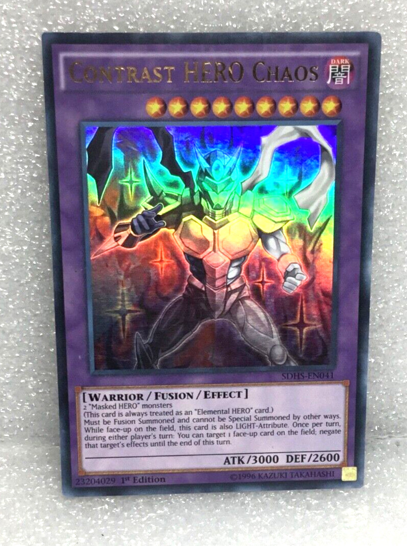 Vintage Contrast HERO Chaos – Ultra Rare 1st Edition SDHS-EN041 – LP – YuGiOh