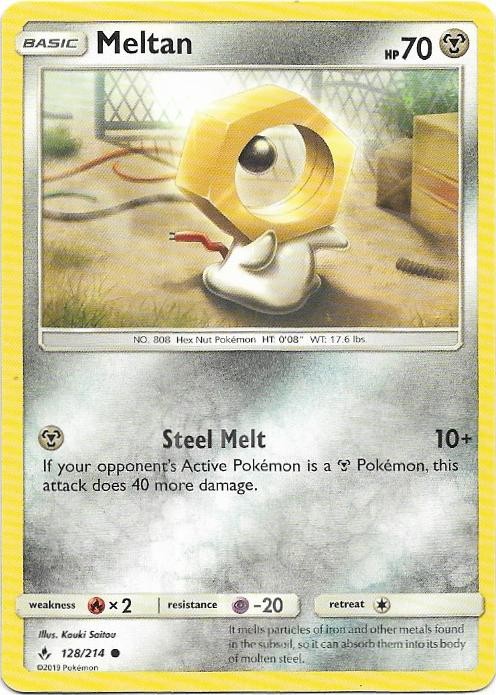 Meltan 128/214 Common Unbroken Bonds Pokemon Near Mint