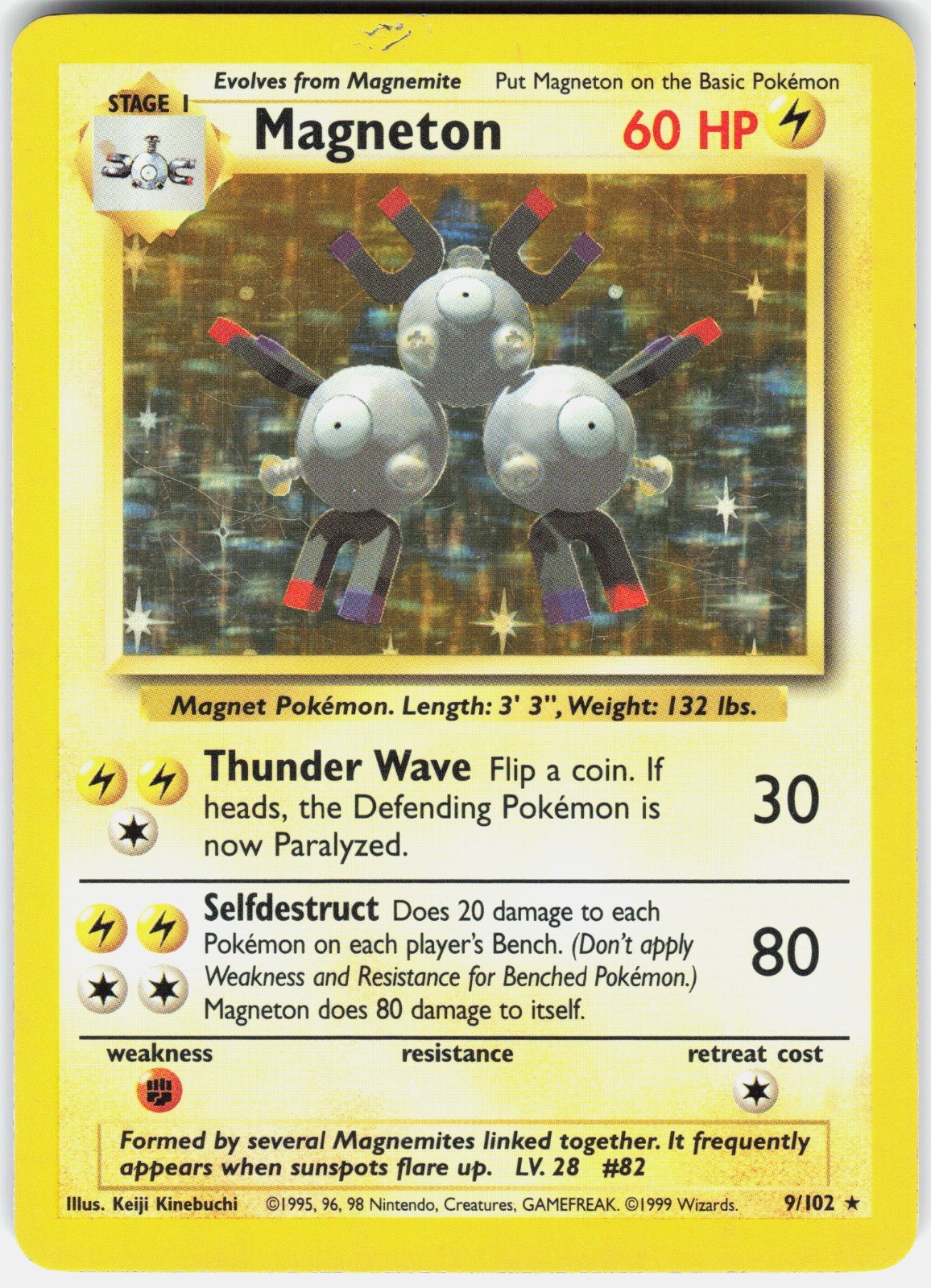 Magneton Holo Rare Base Set 009/102 LP/MP