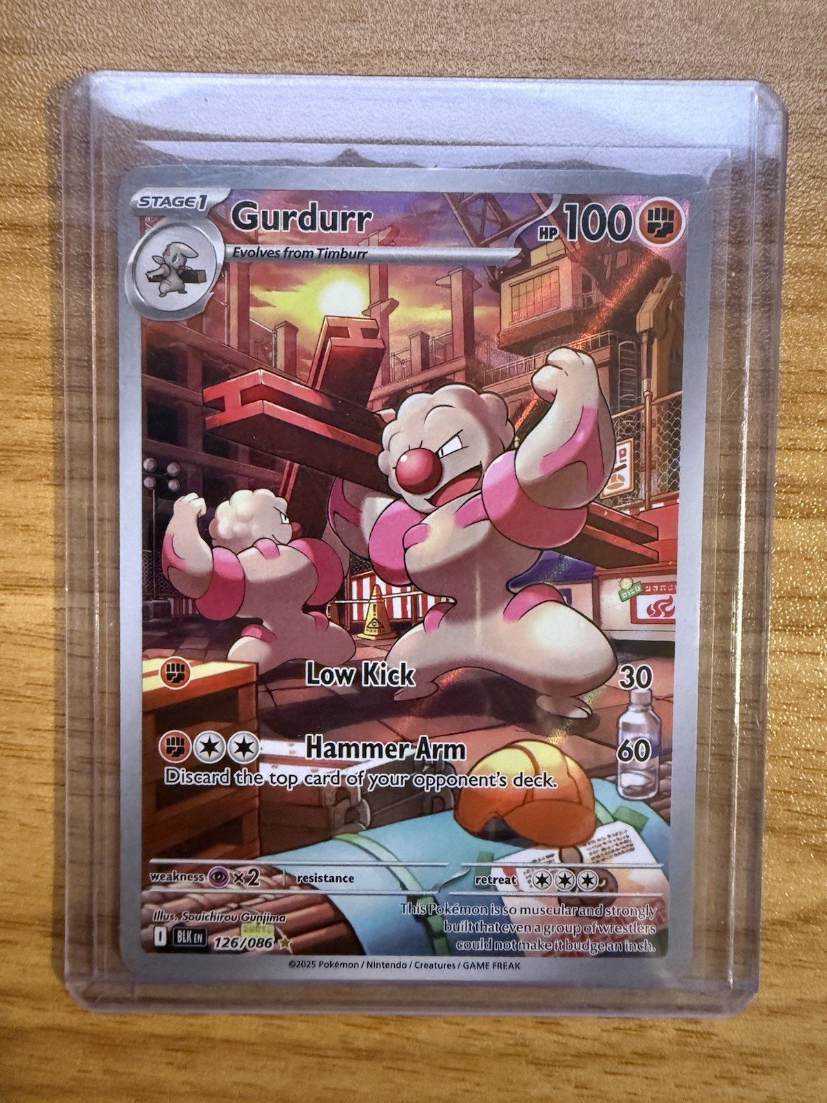 Pokemon TCG – Gurdurr 126/086 Sv: Black Bolt Illustration Rare