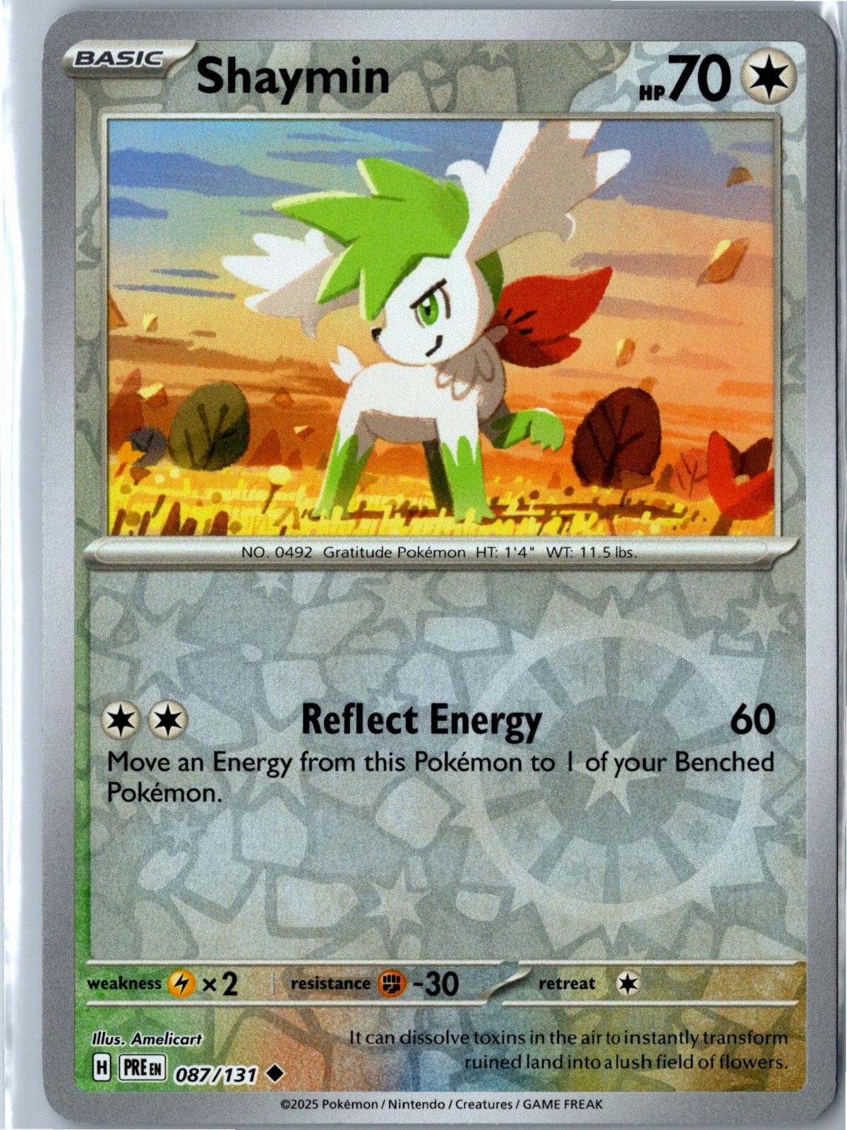 Shaymin – Amelicart – 087/131 – Prismatic Evolutions – Reverse Holo – NM