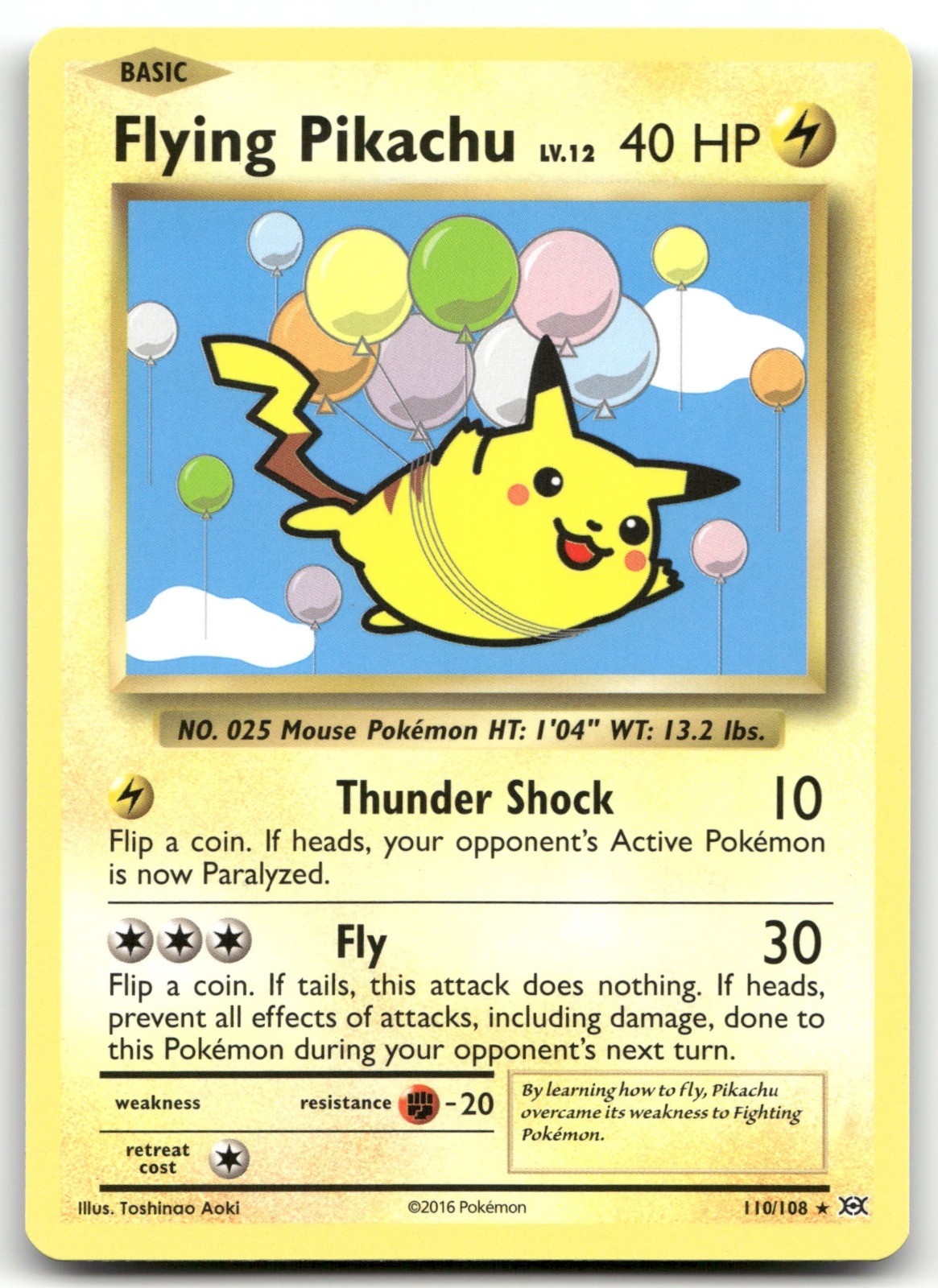 Flying Pikachu Secret Rare 110/108 XY – Evolutions NM
