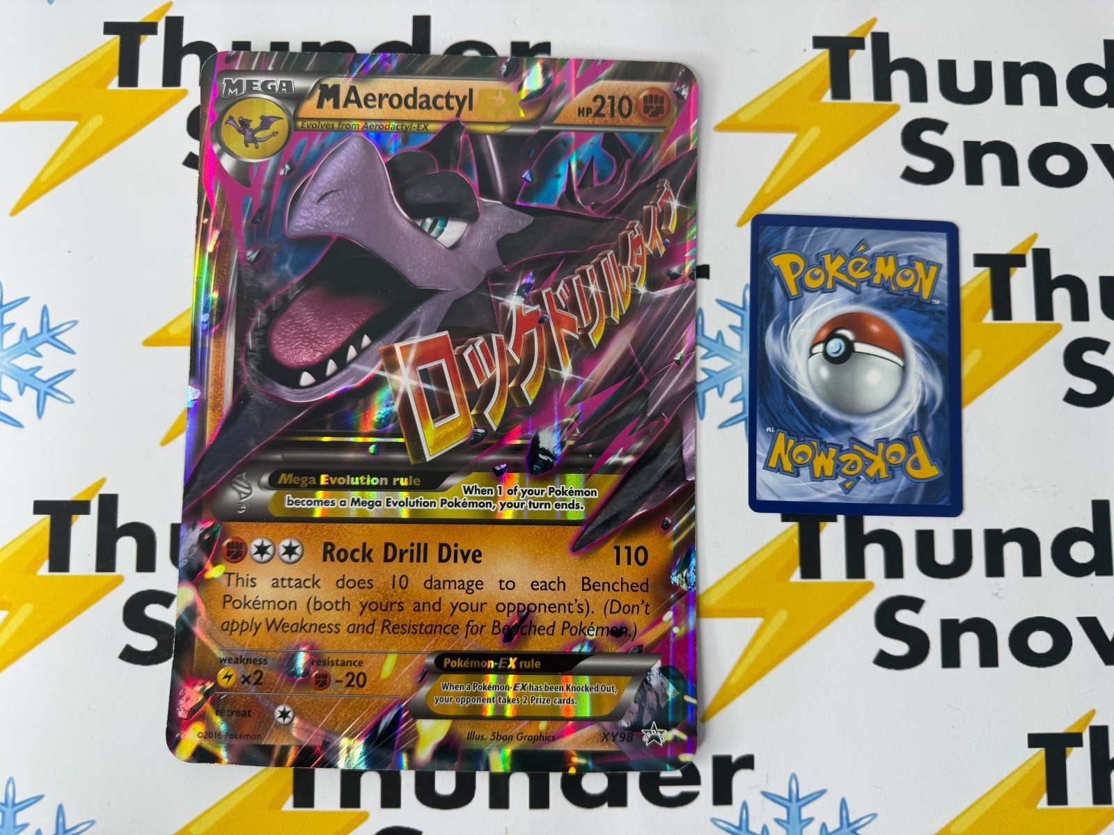 JUMBO M Aerodactyl ex Oversized Promo Card XY98 Full Art Holo Pokemon