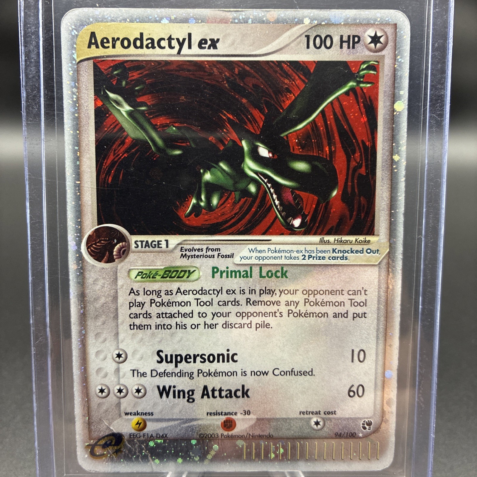Pokémon Aerodactyl ex 94/100 EX Sandstorm Holo Rare 2003 Stage 1 100 HP