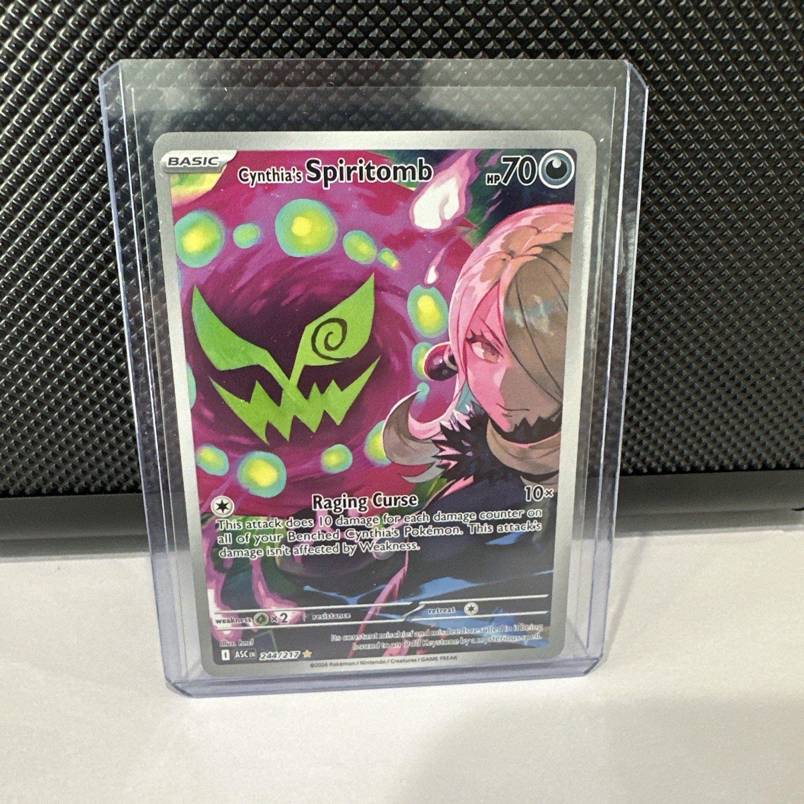 Cynthia’s Spiritomb 244/217 Illustration Rare Ascended Heroes Pokemon Holo NM