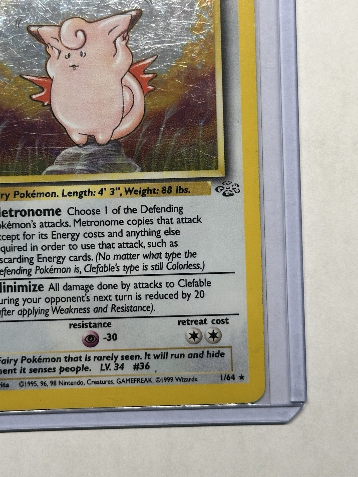 Pokémon TCG Clefable Jungle 01/64 Holo Rare Unlimited 70 HP EN