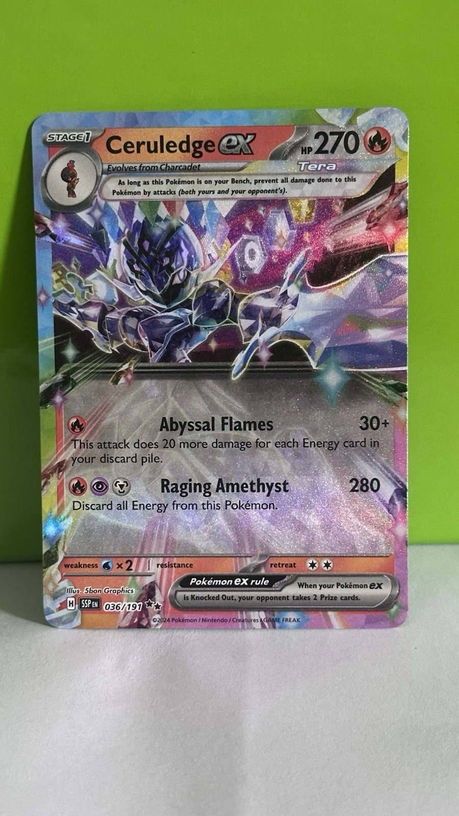 Ceruledge ex 036/191 Double Rare Surging Sparks Pokemon Near Mint