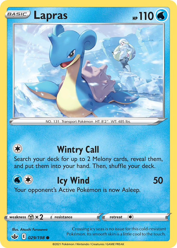 LAPRAS 029/198 COMMON CHILLING REIGN LP POKEMON