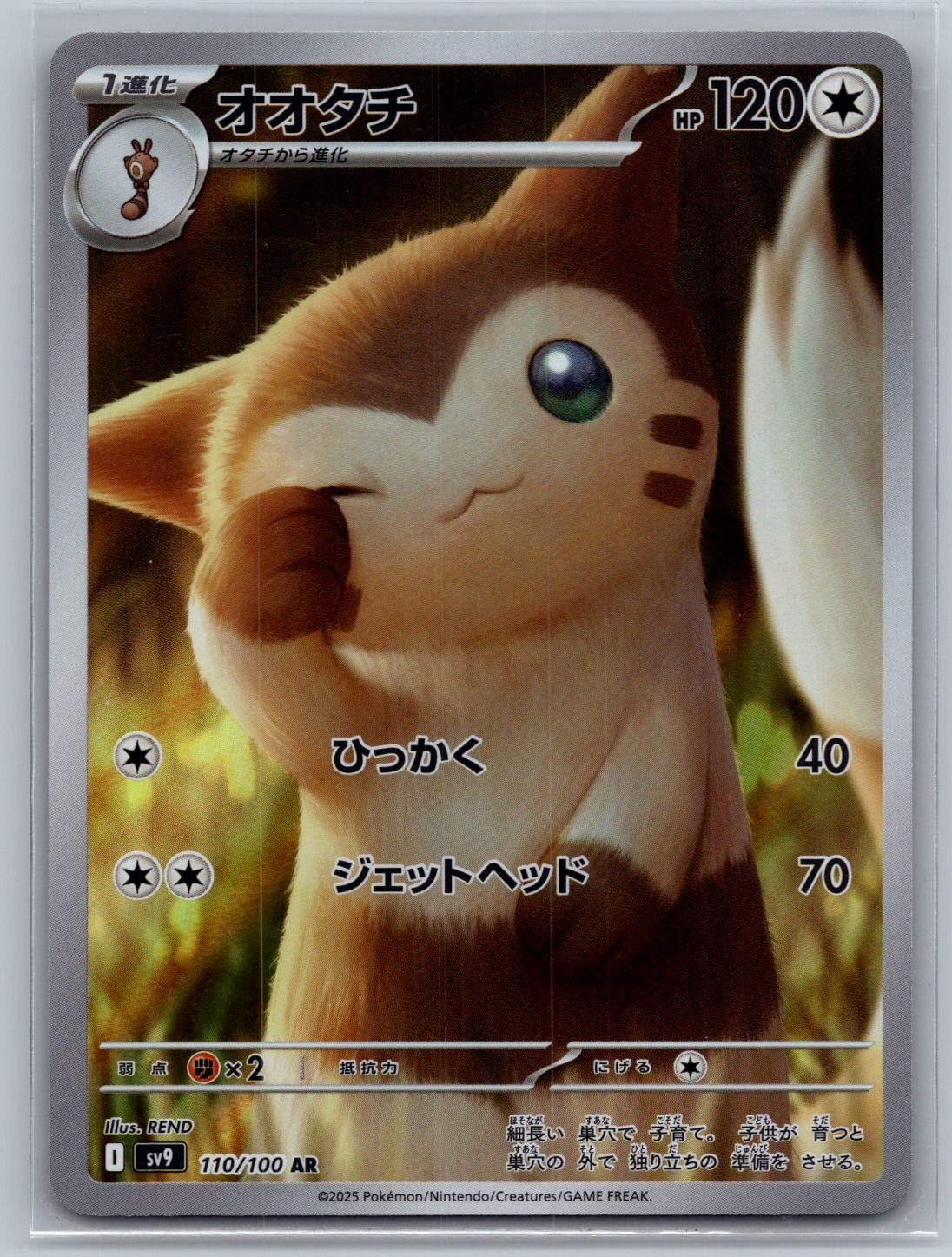 2025 Pokemon Furret 110/100 Art Rare Battle Partners Japanese Holo NM
