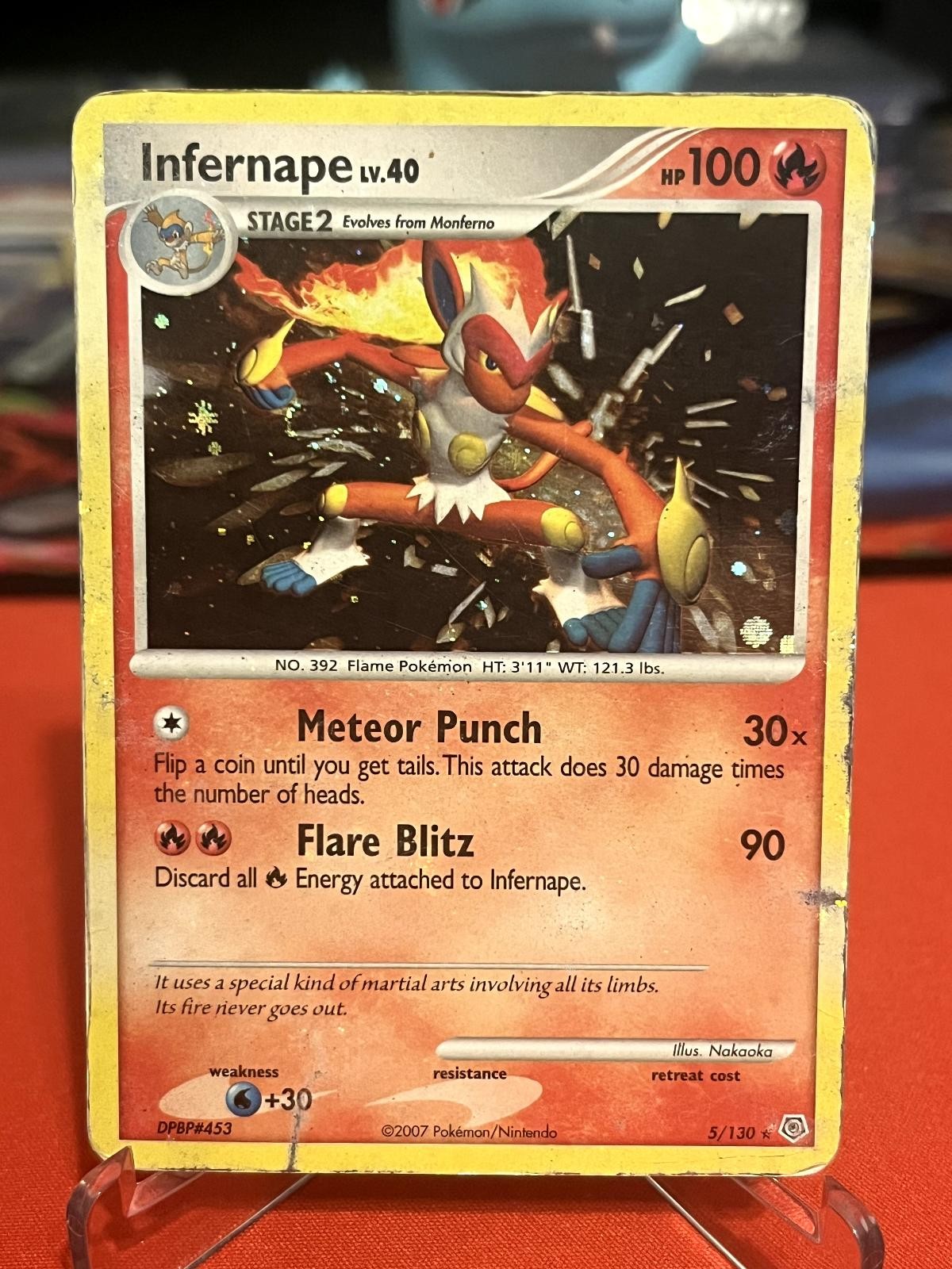 Infernape 5/130 Holo Rare Diamond & Pearl Pokemon Heavily Played w/ Hand Swirl